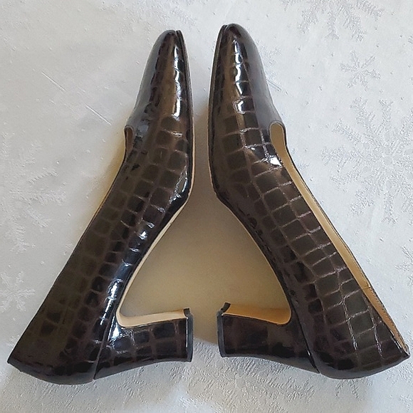 Etienne Aigner Brown Leather Heel Shoes Women's Size 10 - Picture 11 of 13